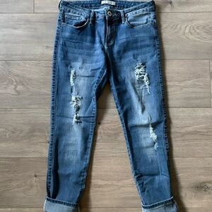 Guess Blue Distressed Capris